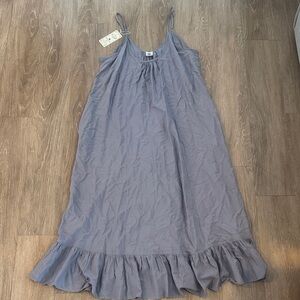 Gray Sleeveless Ruffle Hem Dress
